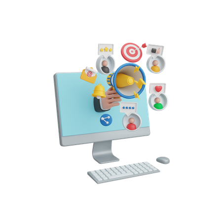 Digital Marketing  3D Illustration