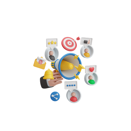 Digital Marketing  3D Illustration