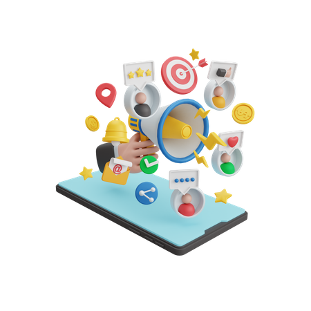 Digital Marketing  3D Illustration