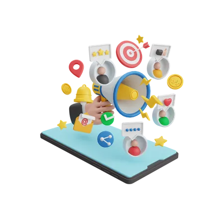 Digital Marketing  3D Illustration