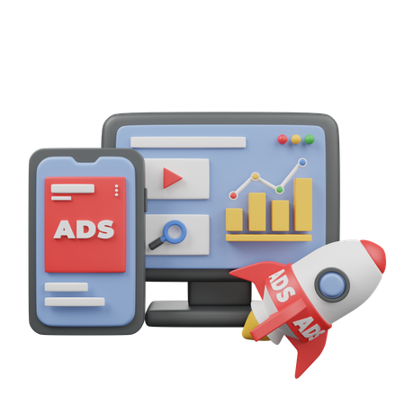 Digital Marketing Ads  3D Icon