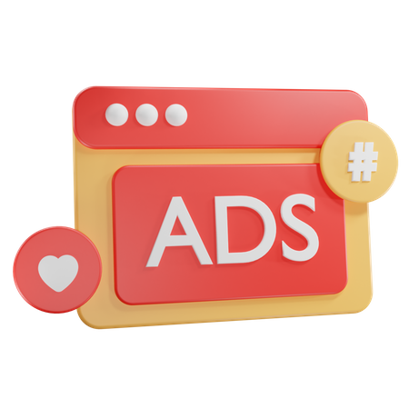 Digital Marketing ads  3D Icon