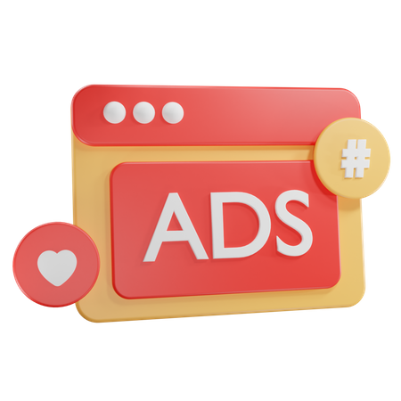 Digital Marketing ads 3D Icon
