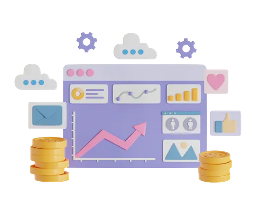 Digital Marketing analysis  3D Illustration