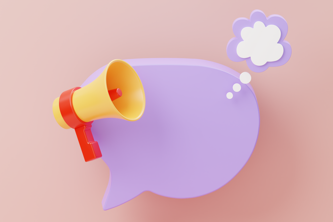 Digital Marketing Chat Bubble  3D Illustration