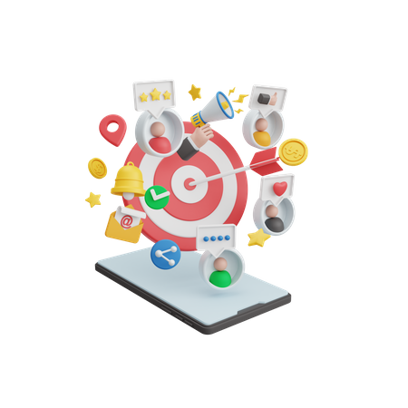 Digital Marketing Target  3D Illustration