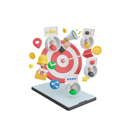 Digital Marketing Target  3D Illustration