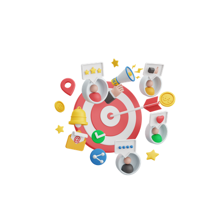 Digital Marketing Target  3D Illustration