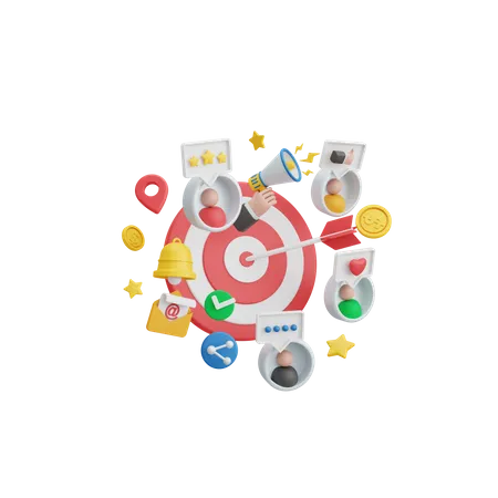 Digital Marketing Target  3D Illustration