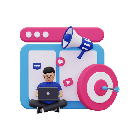 Digital Marketing Target  3D Illustration