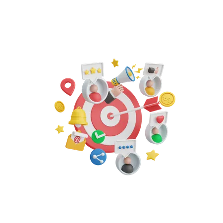 Digital Marketing Target 3D Illustration