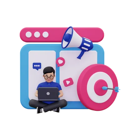 Digital Marketing Target  3D Illustration