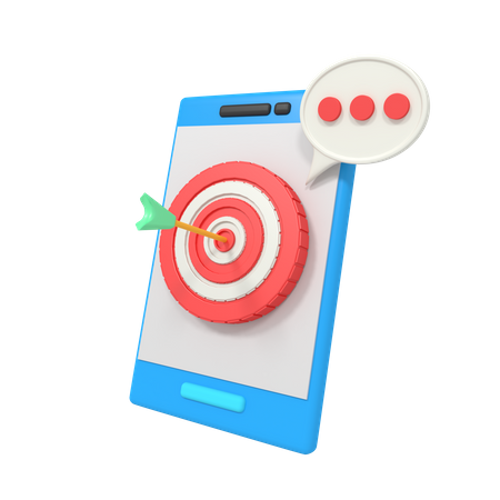 Digital marketing target on phone  3D Icon
