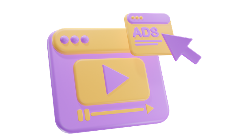 Digital Marketing Video  3D Icon