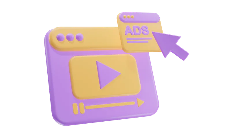 Digital Marketing Video  3D Icon