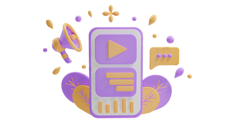 Digital Marketing video 3D Icon