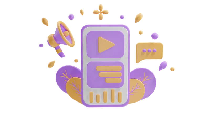 Digital Marketing video 3D Icon