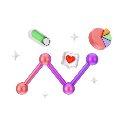 Digital marking analysis  3D Illustration