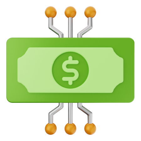 Digital Money Dollar  3D Icon