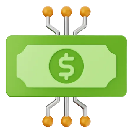 Digital Money Dollar  3D Icon