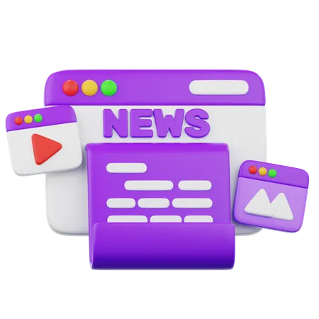 Digital News  3D Icon