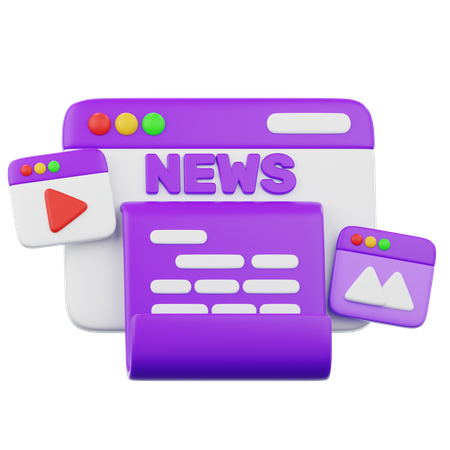 Digital News  3D Icon