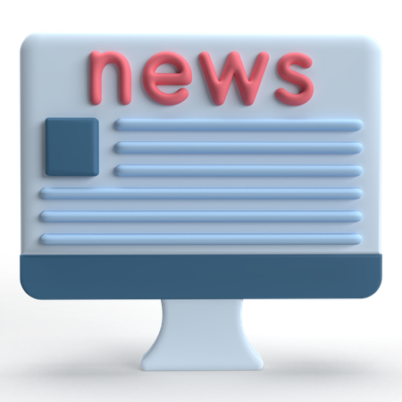 Digital News  3D Icon