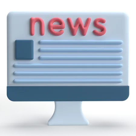 Digital News  3D Icon