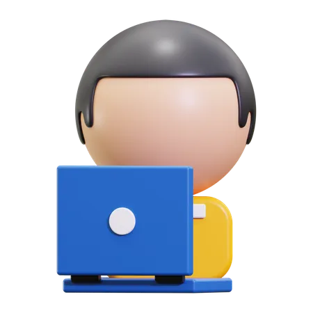 Digital nomad  3D Icon