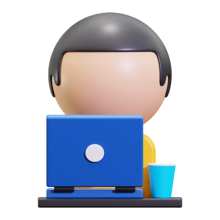 Digital nomad  3D Icon