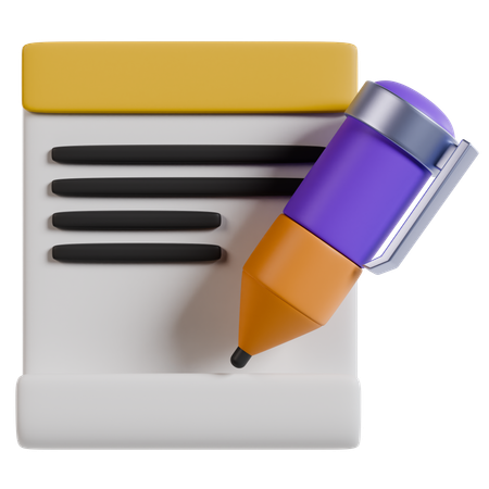 Digital Note Taking  3D Icon