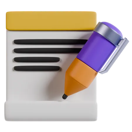 Digital Note Taking  3D Icon