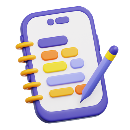 Digital Notes  3D Icon