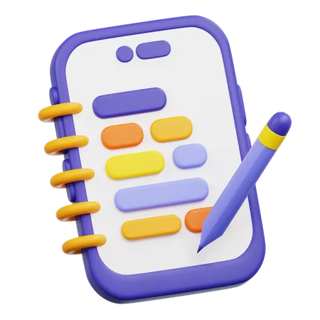 Digital Notes  3D Icon