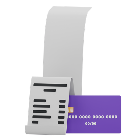 Digital Receipt And Payment Card  3D Icon