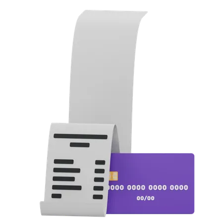 Digital Receipt And Payment Card  3D Icon