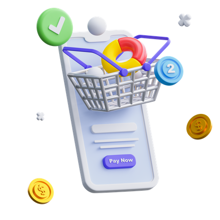 Digital Shopping  3D Icon