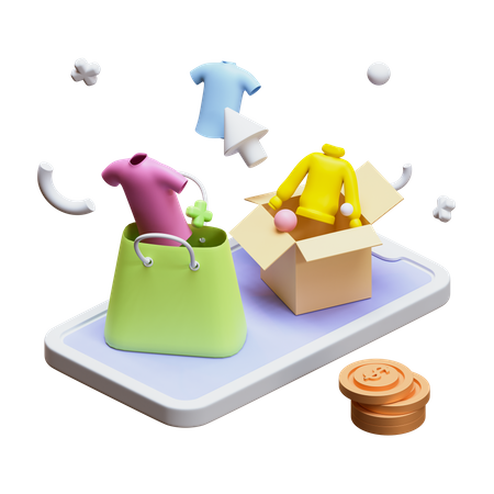 Digital Shopping  3D Icon