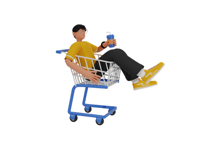 Digital Shopping  3D Illustration