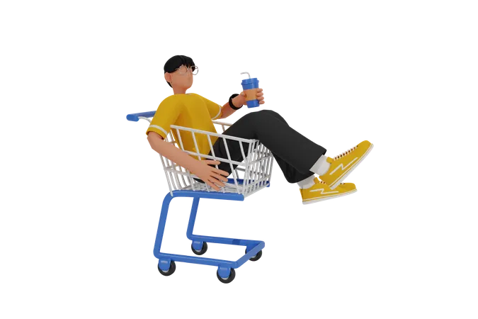 Digital Shopping  3D Illustration