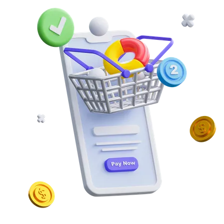 Digital Shopping 3D Icon