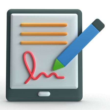 Digital Signature  3D Icon