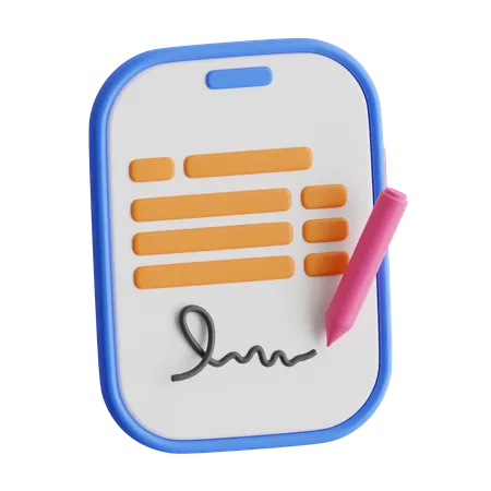 Digital Signature  3D Icon