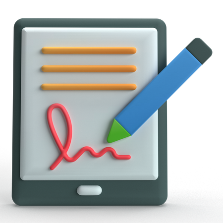Digital Signature  3D Icon
