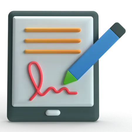 Digital Signature  3D Icon