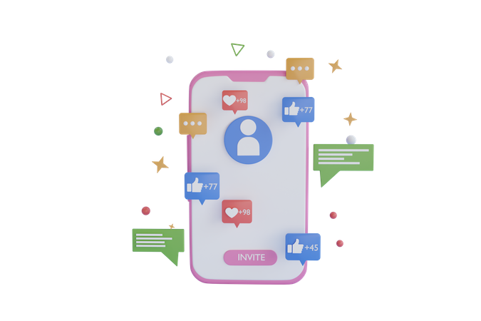 Digital Social Marketing  3D Icon
