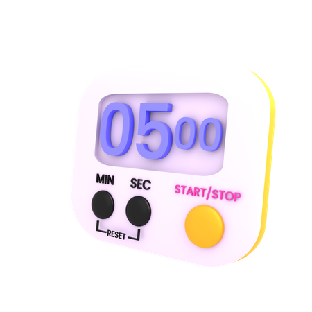 Digital Stopwatch  3D Illustration