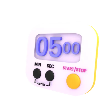 3 D Digital Stopwatch Icon Isolated Illustration Premium Psd 3D Illustration