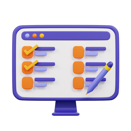 Digital Task  3D Icon