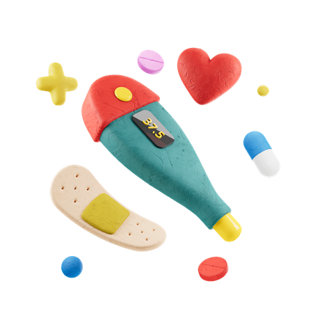 Digital Thermometer  3D Icon